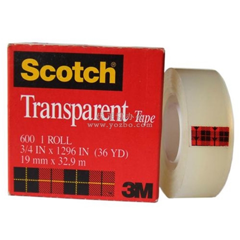 3M 思高 600 3/4 高級(jí)透明隱形膠帶 19mm*33m