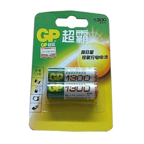 GP超霸充電電池(兩粒裝) 1300MA 5號 2粒/排